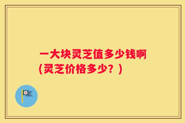 一大块灵芝值多少钱啊(灵芝价格多少？)