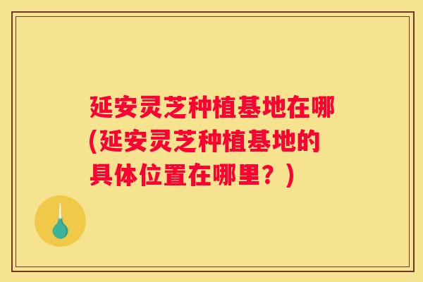 延安灵芝种植基地在哪(延安灵芝种植基地的具体位置在哪里？)