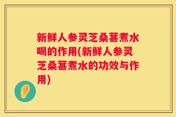 新鲜人参灵芝桑葚煮水喝的作用(新鲜人参灵芝桑葚煮水的功效与作用)