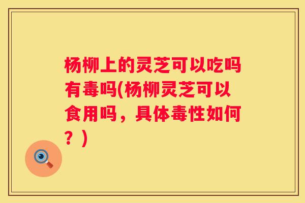 杨柳上的灵芝可以吃吗有毒吗(杨柳灵芝可以食用吗，具体毒性如何？)