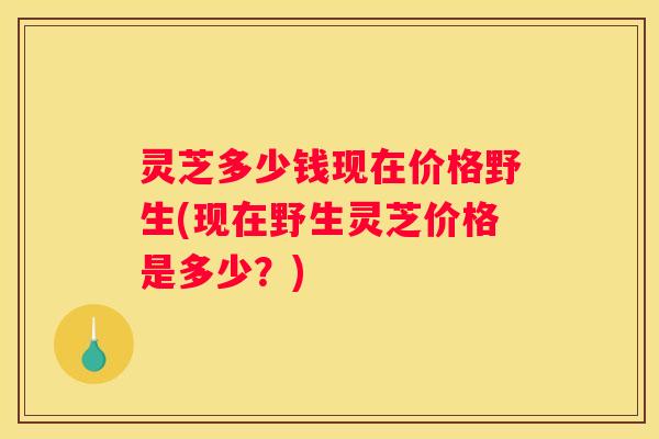 灵芝多少钱现在价格野生(现在野生灵芝价格是多少？)