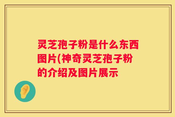 灵芝孢子粉是什么东西图片(神奇灵芝孢子粉的介绍及图片展示