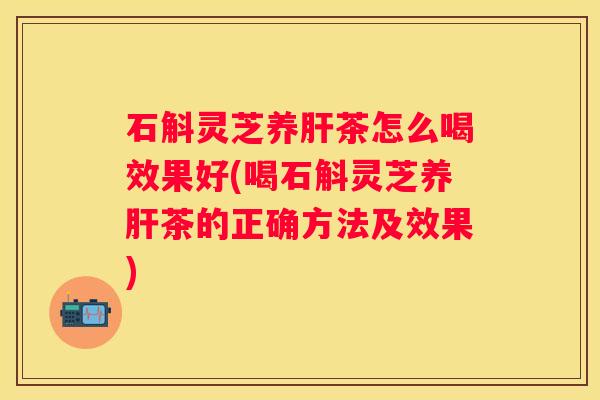 石斛灵芝养茶怎么喝效果好(喝石斛灵芝养茶的正确方法及效果)