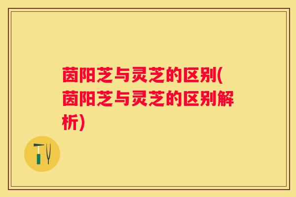 茵阳芝与灵芝的区别(茵阳芝与灵芝的区别解析)