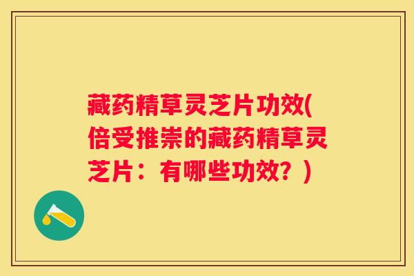 藏药精草灵芝片功效(倍受推崇的藏药精草灵芝片：有哪些功效？)