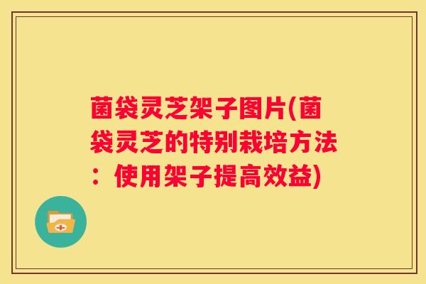 菌袋灵芝架子图片(菌袋灵芝的特别栽培方法：使用架子提高效益)