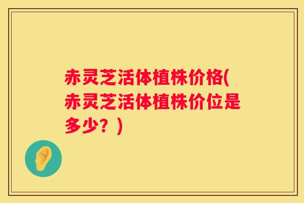 赤灵芝活体植株价格(赤灵芝活体植株价位是多少？)
