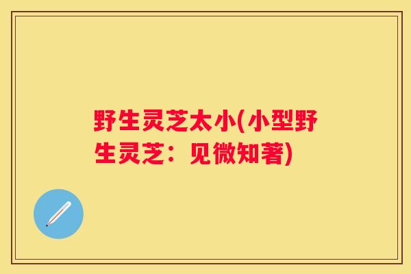 野生灵芝太小(小型野生灵芝：见微知著)