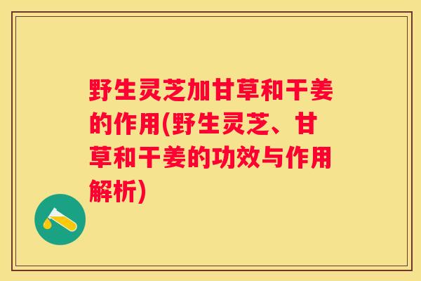 野生灵芝加甘草和干姜的作用(野生灵芝、甘草和干姜的功效与作用解析)