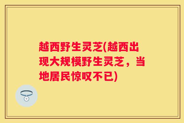 越西野生灵芝(越西出现大规模野生灵芝，当地居民惊叹不已)