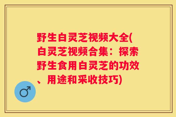 野生白灵芝视频大全(白灵芝视频合集：探索野生食用白灵芝的功效、用途和采收技巧)