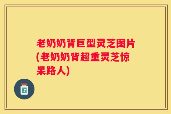 老奶奶背巨型灵芝图片(老奶奶背超重灵芝惊呆路人)