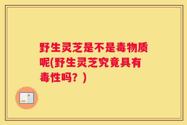 野生灵芝是不是毒物质呢(野生灵芝究竟具有毒性吗？)