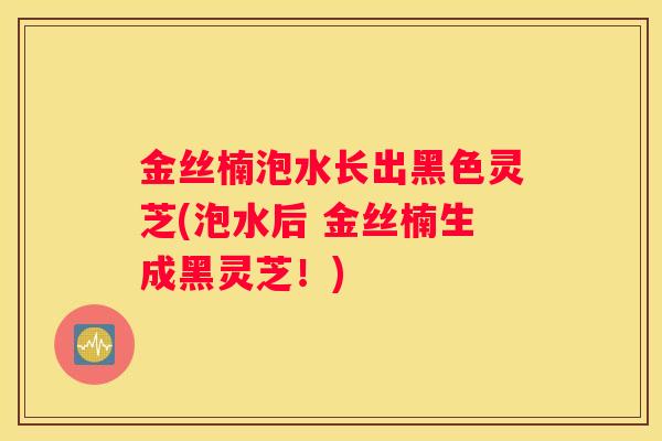 金丝楠泡水长出黑色灵芝(泡水后 金丝楠生成黑灵芝!) 金丝楠泡水长出黑色灵芝(泡水后 金丝楠生成黑灵芝!)