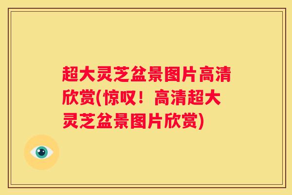 超大灵芝盆景图片高清欣赏(惊叹！高清超大灵芝盆景图片欣赏)