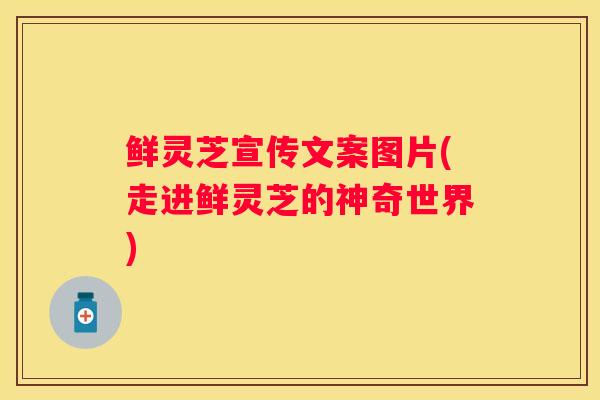 鲜灵芝宣传文案图片(走进鲜灵芝的神奇世界)