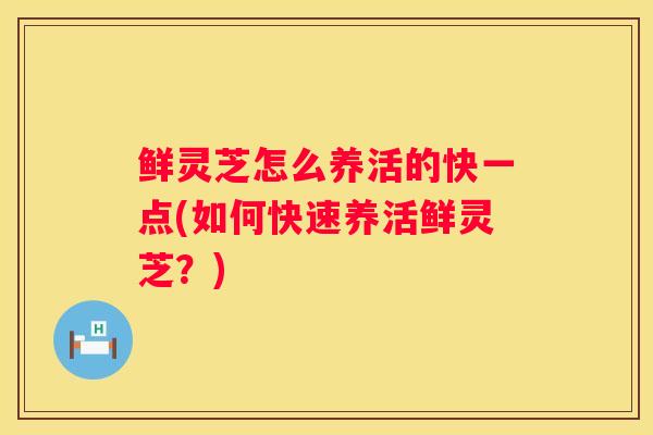鲜灵芝怎么养活的快一点(如何快速养活鲜灵芝?) 鲜灵芝怎么养活的快一点(如何快速养活鲜灵芝?)