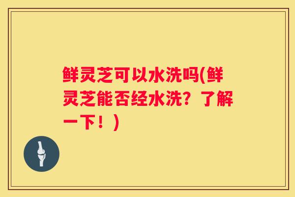 鲜灵芝可以水洗吗(鲜灵芝能否经水洗？了解一下！)