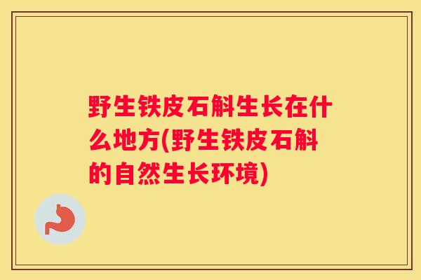 野生铁皮石斛生长在什么地方(野生铁皮石斛的自然生长环境) 野生铁皮石斛生长在什么地方(野生铁皮石斛的自然生长环境)
