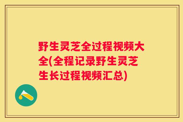 野生灵芝全过程视频大全(全程记录野生灵芝生长过程视频汇总) 野生灵芝全过程视频大全(全程记录野生灵芝生长过程视频汇总)