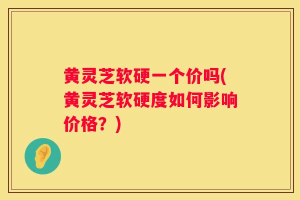 黄灵芝软硬一个价吗(黄灵芝软硬度如何影响价格？)