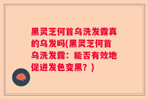 黑灵芝何首乌洗发露真的乌发吗(黑灵芝何首乌洗发露：能否有效地促进发色变黑？)