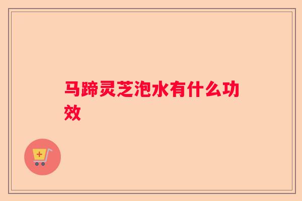 马蹄灵芝泡水有什么功效