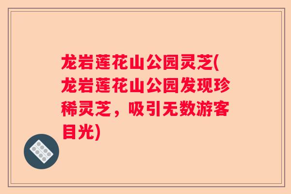 龙岩莲花山公园灵芝(龙岩莲花山公园发现珍稀灵芝，吸引无数游客目光)