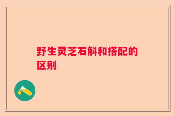 野生灵芝石斛和搭配的区别