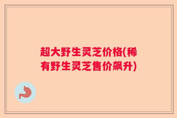 超大野生灵芝价格(稀有野生灵芝售价飙升)