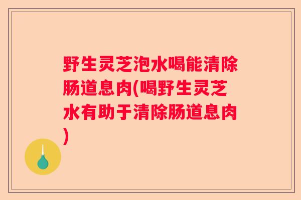 野生灵芝泡水喝能清除肠道息肉(喝野生灵芝水有助于清除肠道息肉)