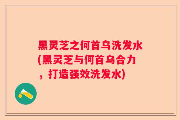 黑灵芝之何首乌洗发水(黑灵芝与何首乌合力，打造强效洗发水)