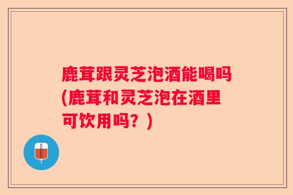 鹿茸跟灵芝泡酒能喝吗(鹿茸和灵芝泡在酒里可饮用吗？)