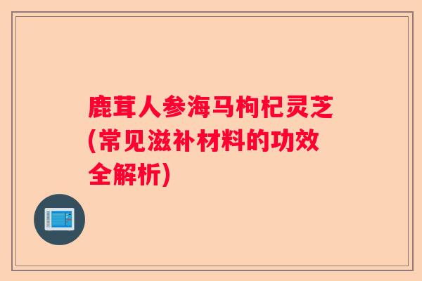 鹿茸人参海马枸杞灵芝(常见滋补材料的功效全解析)