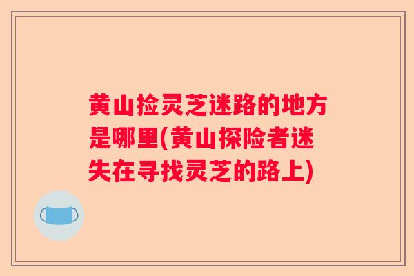 黄山捡灵芝迷路的地方是哪里(黄山探险者迷失在寻找灵芝的路上)