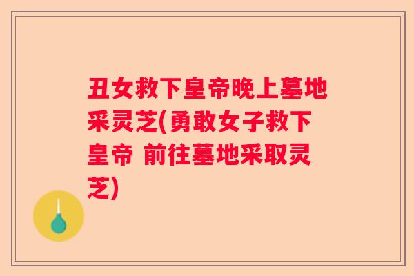 丑女救下皇帝晚上墓地采灵芝(勇敢女子救下皇帝 前往墓地采取灵芝) 丑女救下皇帝晚上墓地采灵芝(勇敢女子救下皇帝 前往墓地采取灵芝)