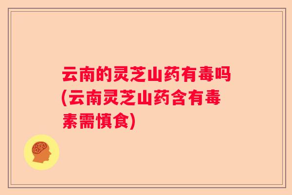 云南的灵芝山药有毒吗(云南灵芝山药含有毒素需慎食) 云南的灵芝山药有毒吗(云南灵芝山药含有毒素需慎食)