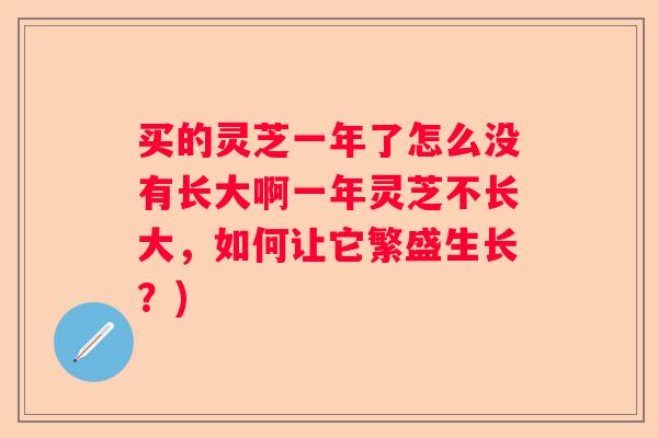 买的灵芝一年了怎么没有长大啊一年灵芝不长大,如何让它繁盛生长?) 买的灵芝一年了怎么没有长大啊一年灵芝不长大,如何让它繁盛生长?)