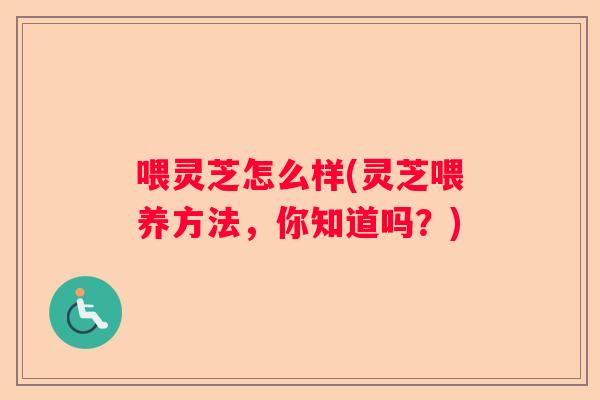 喂灵芝怎么样(灵芝喂养方法，你知道吗？)