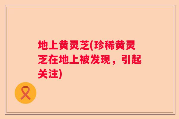 地上黄灵芝(珍稀黄灵芝在地上被发现，引起关注)