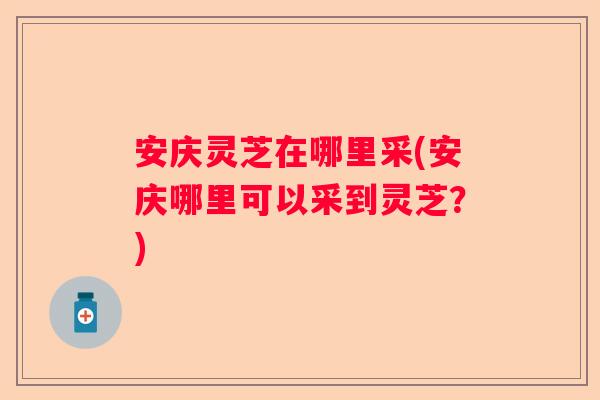 安庆灵芝在哪里采(安庆哪里可以采到灵芝？)