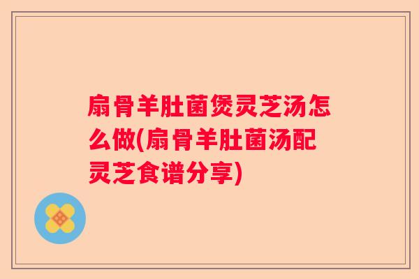 扇骨羊肚菌煲灵芝汤怎么做(扇骨羊肚菌汤配灵芝食谱分享)