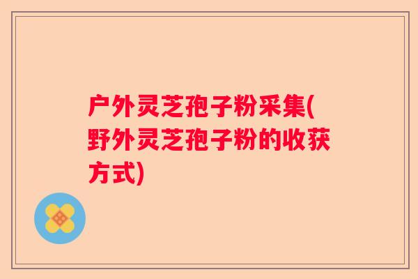 户外灵芝孢子粉采集(野外灵芝孢子粉的收获方式)