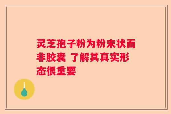 灵芝孢子粉为粉末状而非胶囊 了解其真实形态很重要 灵芝孢子粉为粉末状而非胶囊 了解其真实形态很重要