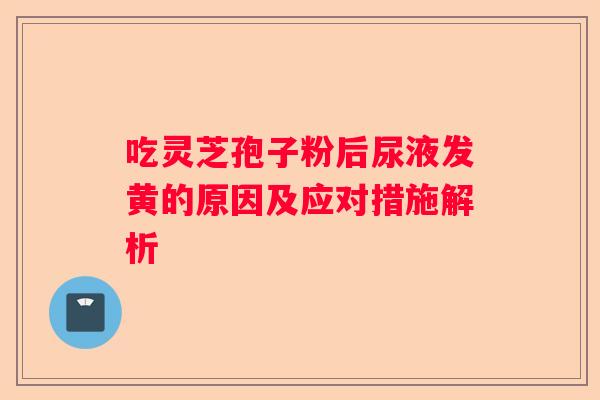 吃灵芝孢子粉后尿液发黄的原因及应对措施解析 吃灵芝孢子粉后尿液发黄的原因及应对措施解析