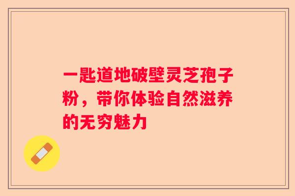 一匙道地破壁灵芝孢子粉，带你体验自然滋养的无穷魅力