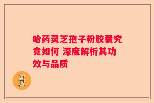 哈药灵芝孢子粉胶囊究竟如何 深度解析其功效与品质