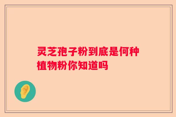 灵芝孢子粉到底是何种植物粉你知道吗